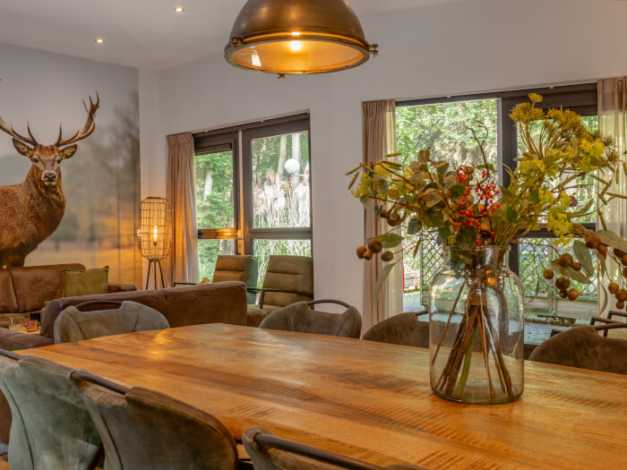 Groepsaccommodatie in Vierhouten (Gelderland) voor 10 personen met 5 slaapkamers en 2 badkamers.