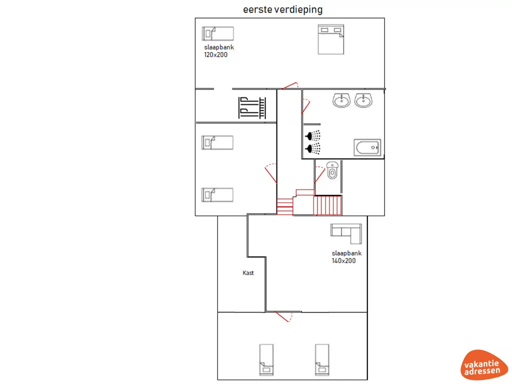 Groepsaccommodatie in Reutum (Overijssel) voor 10 personen met 4 slaapkamers en 2 badkamers.