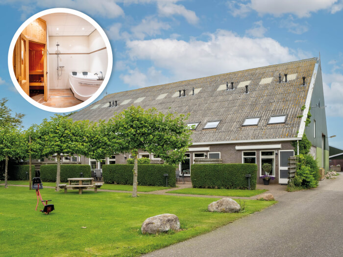 Groepsaccommodatie in Nijemirdum (Friesland) voor 30 personen met 15 slaapkamers en 7 badkamers.