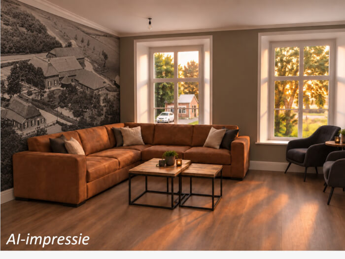 Groepsaccommodatie in Leur (Gelderland) voor 10 personen met 4 slaapkamers en 4 badkamers.