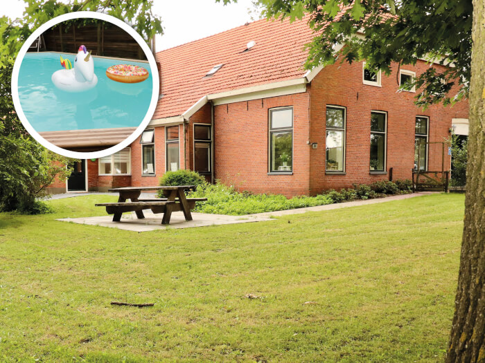 Groepsaccommodatie in 2e Exloërmond (Drenthe) voor 14 personen met 4 slaapkamers en 3 badkamers.